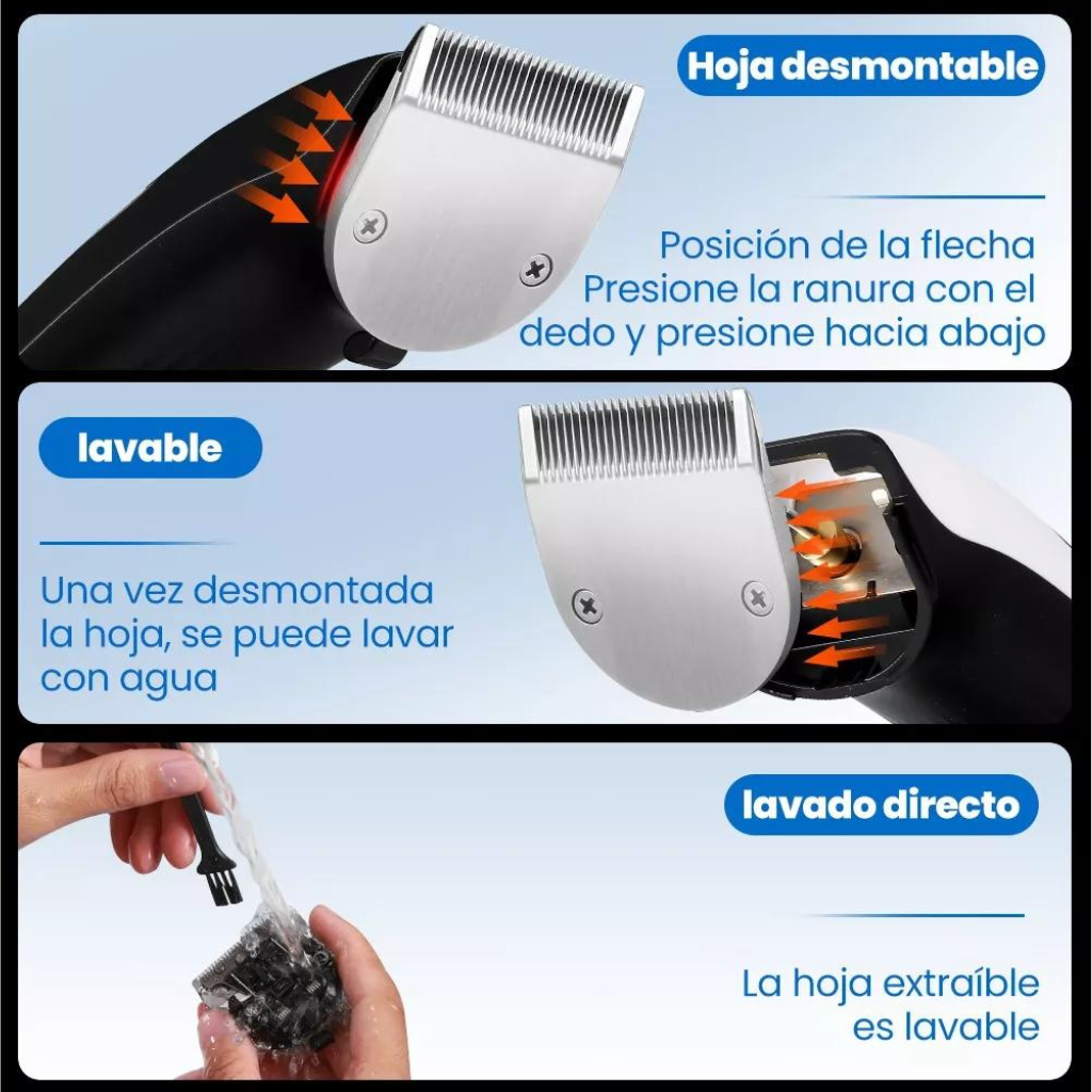 Máquina para cortar Cabello BOMIDI recargable, carga USB.