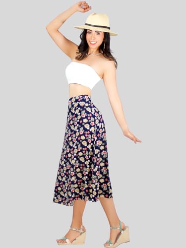 Falda Short DE Mujer Midi con Estampados (MX/US, Alfa, Talla única, Regular, Regular, DISEÑO 7)