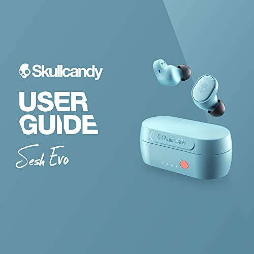 Skullcandy Sesh Evo True Wireless In-Ear Auriculares Bluetooth Compatible con iPhone y Android / Estuche de carga y micrófono / Ideal para gimnasio, deportes y juegos IP55 Resistente al agua - Azul