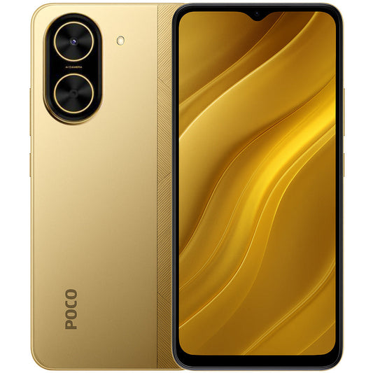 Smartphone XIAOMI POCO C71 4/128 GB (Dorado) con Smartwatch FILWANS GTR LITE (Plata) y Audifonos G-Tide L42 (Negro)