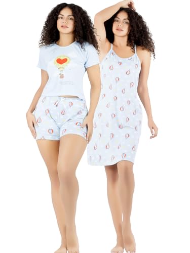 Set Pijama 3 Piezas Mujer Verano Bata Top y Short