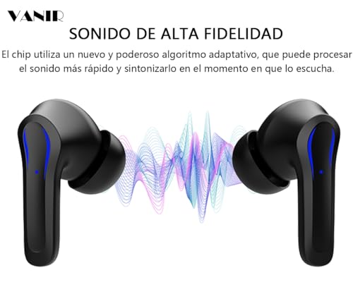 Audífonos Inalámbricos Bluetooth VANIR con Hi-Res Audio,Audífonos Bluetooth semiabiertos con cancelación de Ruido