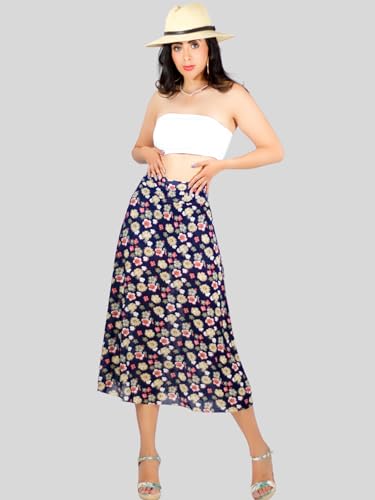 Falda Short DE Mujer Midi con Estampados (MX/US, Alfa, Talla única, Regular, Regular, DISEÑO 7)