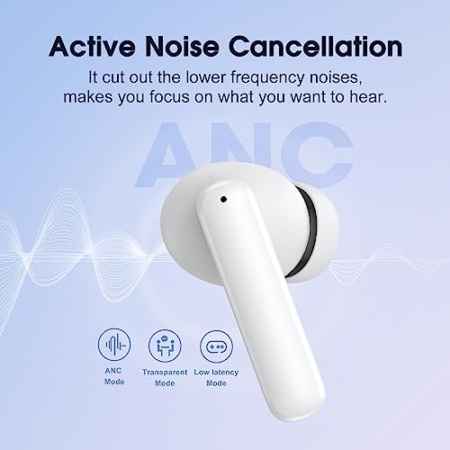 Audífonos Inalámbricos QCY T13 ANC , Cancelación de Ruido Activa Híbrida Audífonos Bluetooth 5.3 con 4 Micrófonos, 30 Horas de Reproducción. Bluetooth