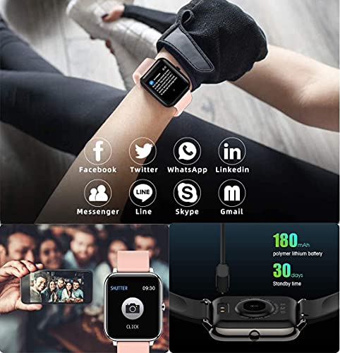 Smartwatch Reloj Inteligente Salandens Mujer y Hombre Smartwatch Presion Arterial Monitor Pulser, Impermeable IP67,con Monitor De Frecuencia Cardíaca, Monitor De Calorías.