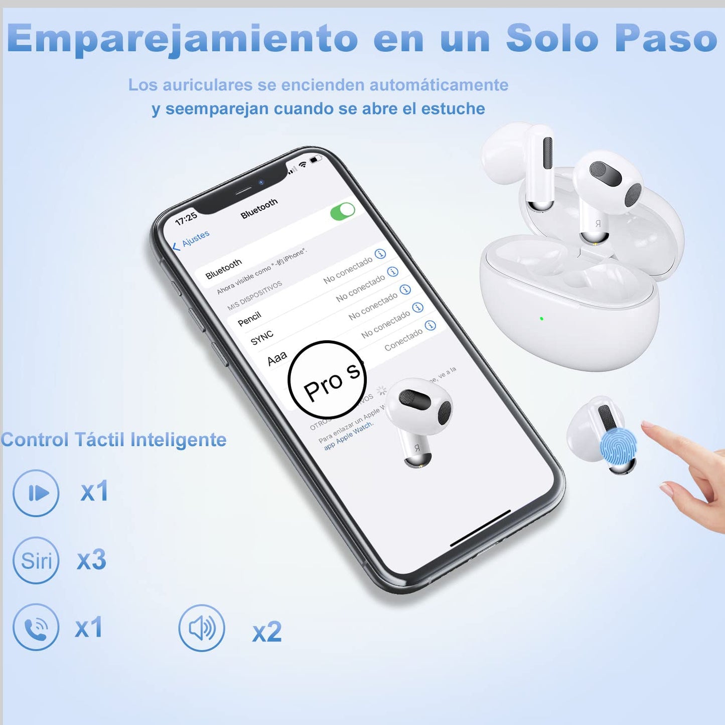 Audífonos Inalámbricos Bluetooth 5.2, Audífonos Bluetooth, Reducción de ruido ENC ,Calidad de sonido HIFI,IPX6 ,Batería con duración de hasta 6 Horas