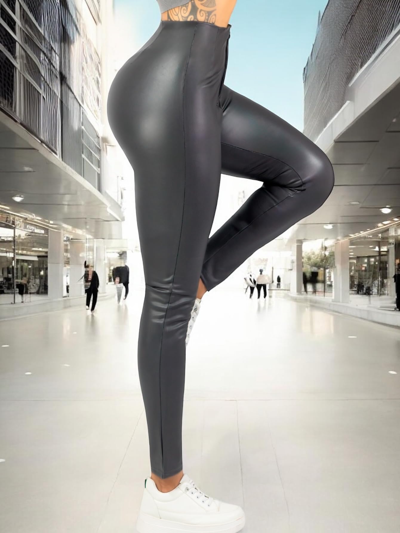 Leggings Faja Alta Grueso Leggins Reduce Abdomen Vientre Cintura Legins Mallon de Mujer Mallas Elegantes Malones de Talle Extra Alto