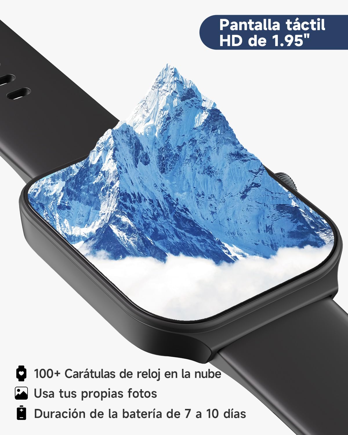 Reloj Inteligente TOOBUR, Alexa Incorporada, Sumergible, Llamadas, Notificaciones. Negro