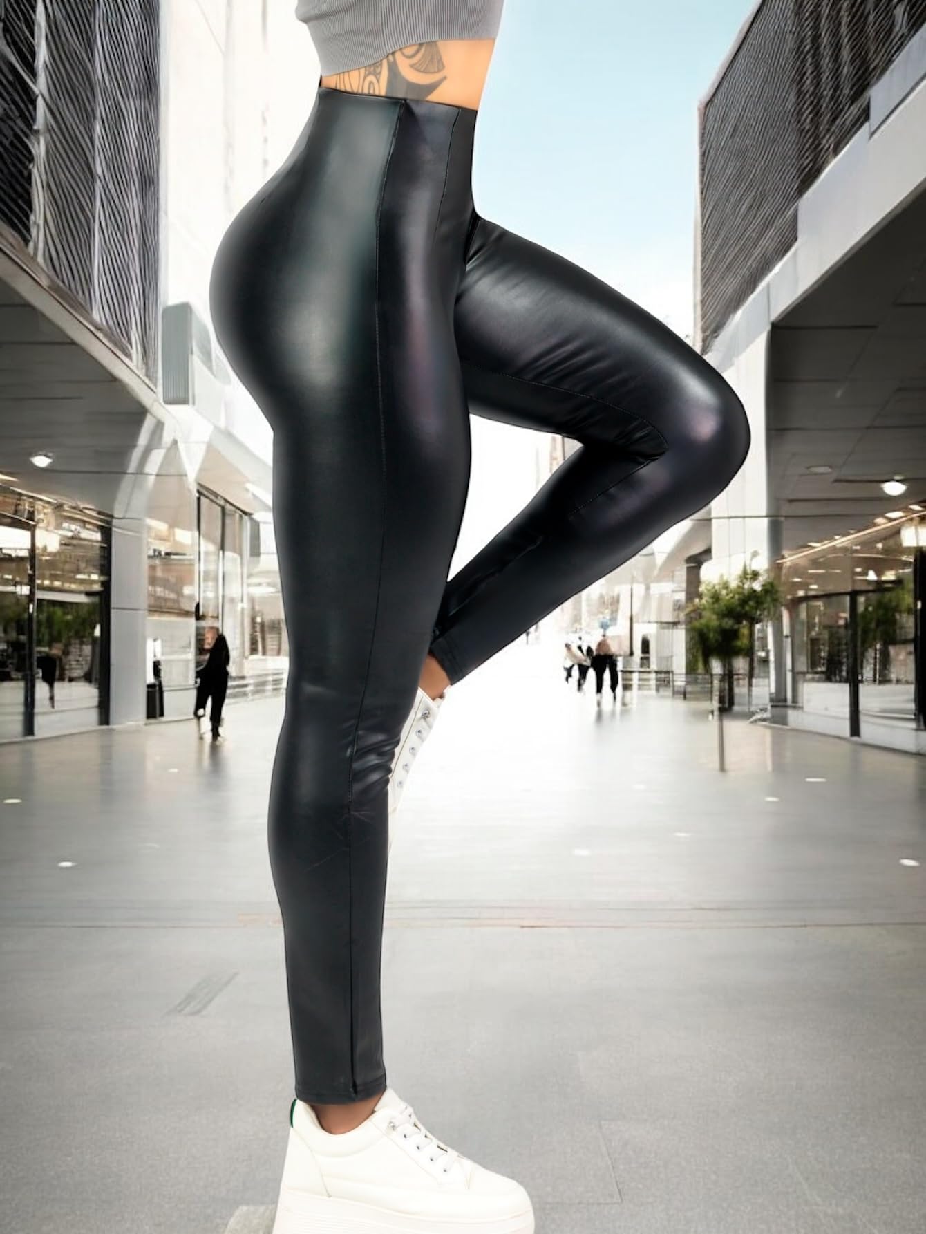 Leggings Faja Alta Grueso Leggins Reduce Abdomen Vientre Cintura Legins Mallon de Mujer Mallas Elegantes Malones de Talle Extra Alto