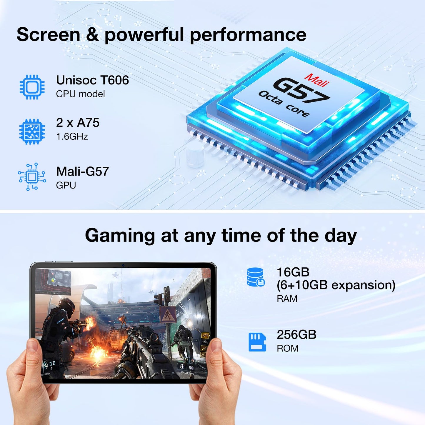 Tablet 11 Pulgadas DOOGEE T30S 2.4K y 16GB RAM 256GB ROM (1TB TF), Batería 8580mAh, Dual SIM 4G Tablets Android 13