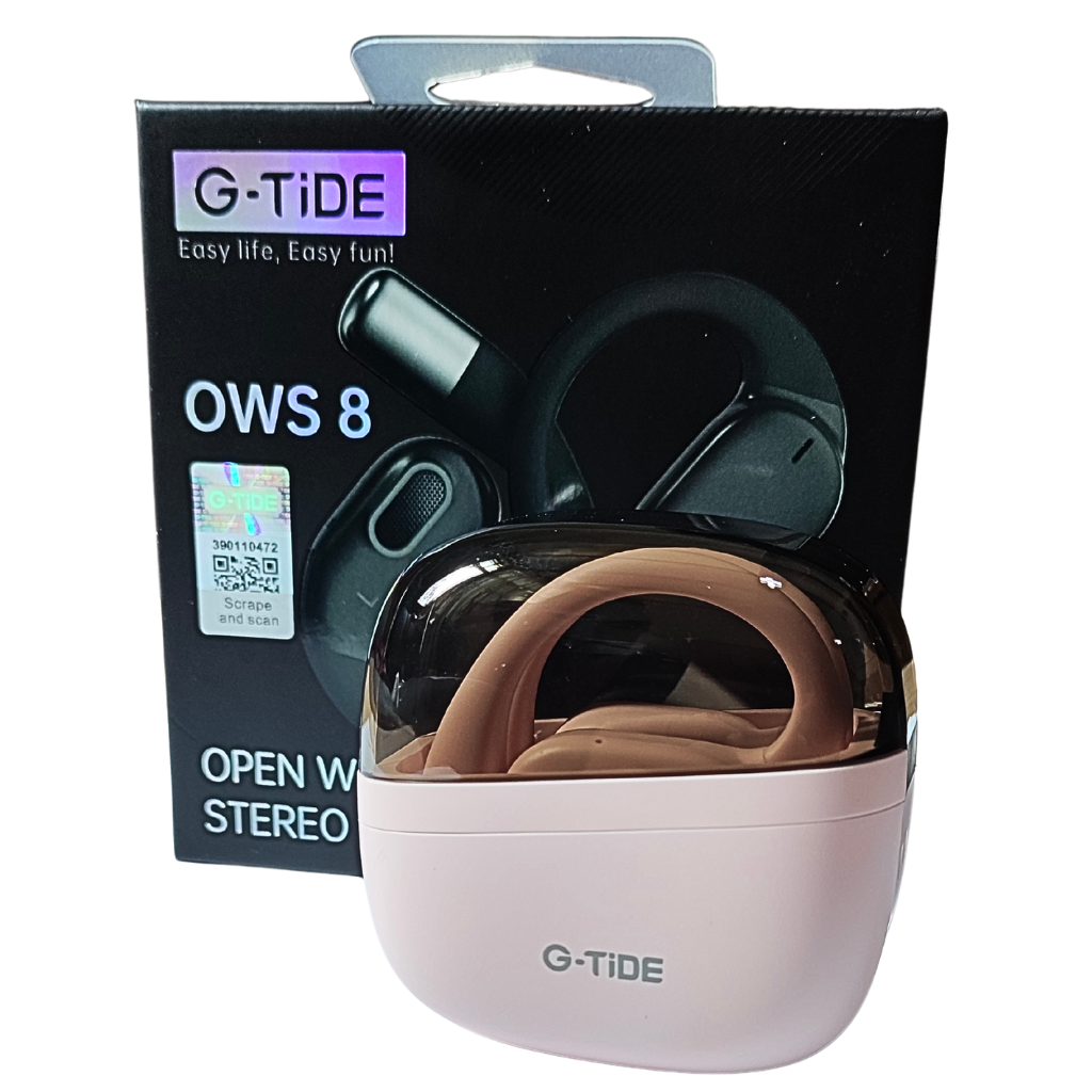 Audífonos Anticaídas G-tide OWS 8 Rosa. Bluetooth 5.4, Cancelación de Ruido y Sonido Hi-Fi