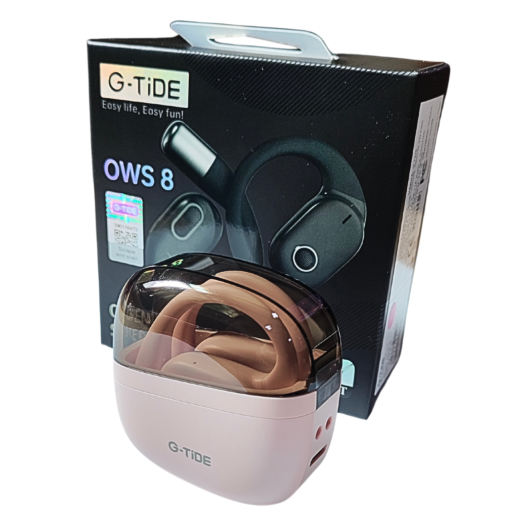 Audífonos Anticaídas G-tide OWS 8 Rosa. Bluetooth 5.4, Cancelación de Ruido y Sonido Hi-Fi