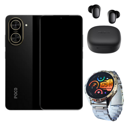 Xiaomi Poco C71 128gb Rom4gb Ram + Buds 6 play + Smartwatch G-Tide Power