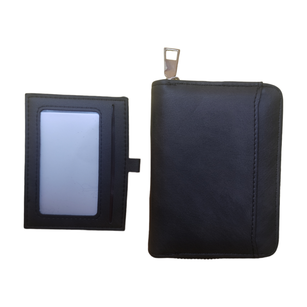 Billetera para caballero con cierre exterior.Negra