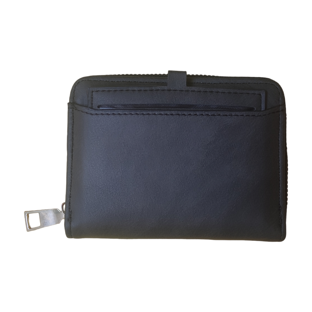 Billetera para caballero con cierre exterior.Negra