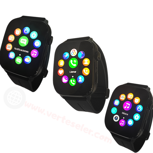 Reloj inteligente G-tide S6 pro smartwatch, pantalla curva amoled, con 3 correas y una pulsera regalo, llamadas, notificaciones