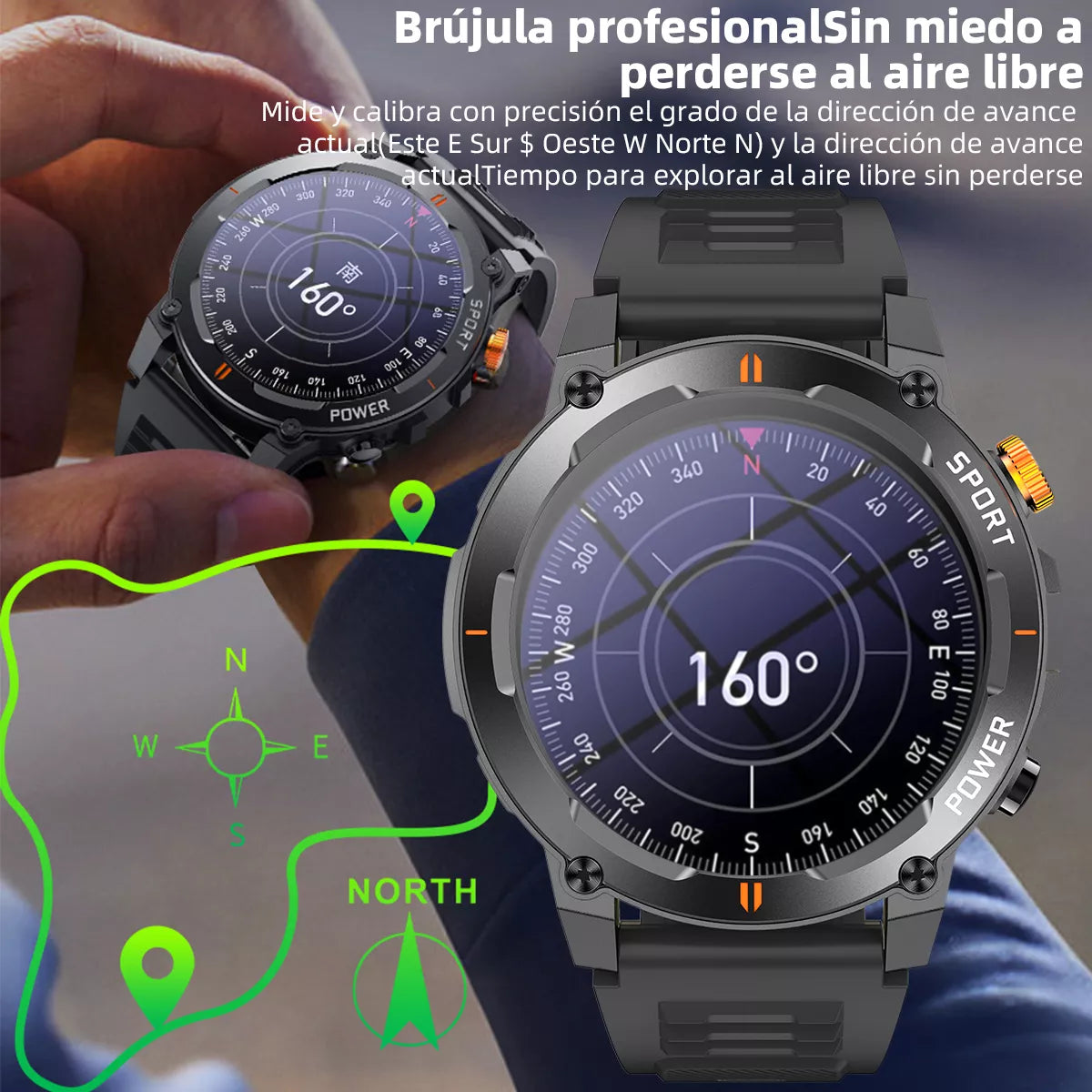 Smartwatch Deportivo 1.52" con Monitoreo de Frecuencia Cardíaca, Oxígeno en Sangre y Llamadas Bluetooth