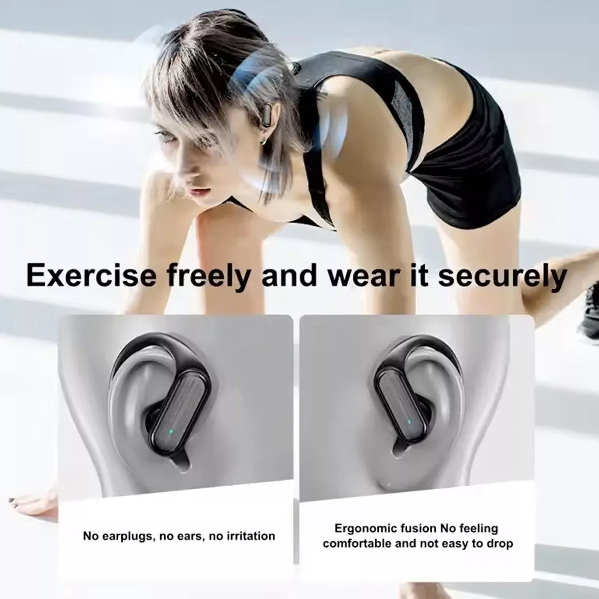Audífonos Inalámbricos Bluetooth 5.3 Deportivos Con Gancho Anticaída, Sonido HD y Resistencia al Agua