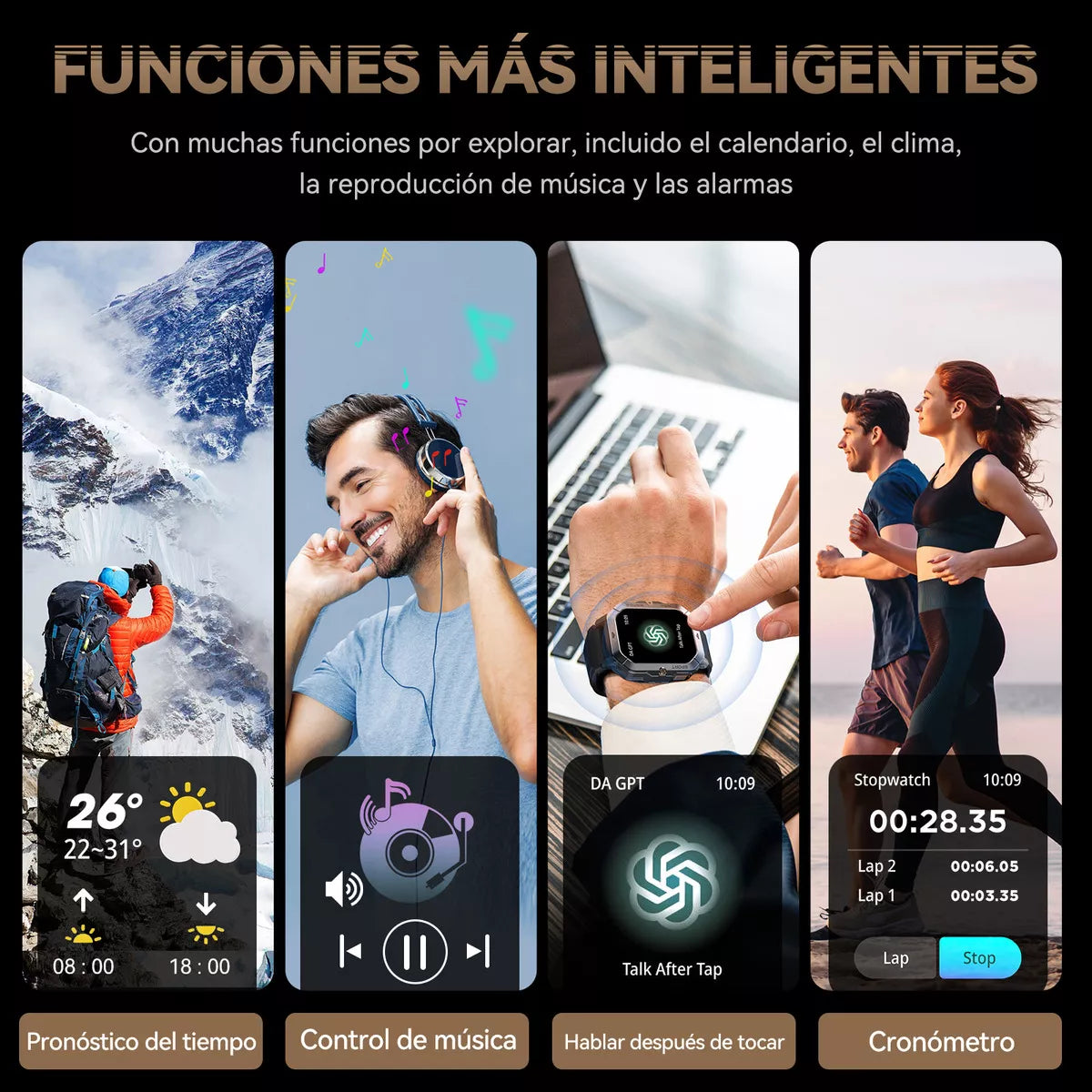 Smartwatch Cubot C28 2.02” HD Llamadas Bluetooth Resistente al Agua
