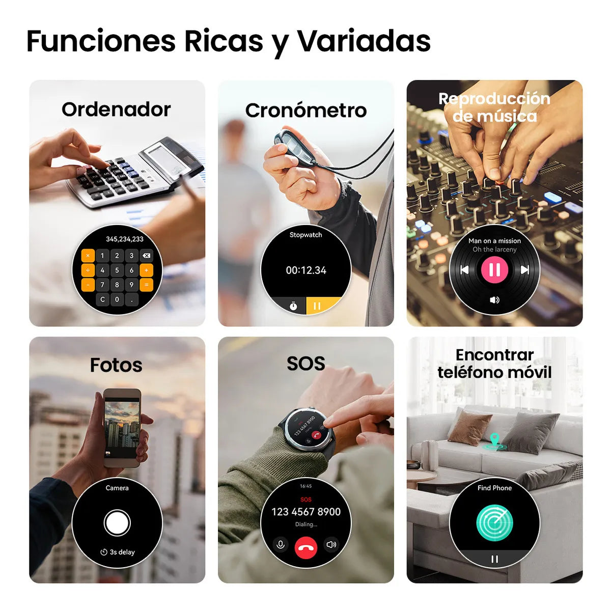 Reloj Smartwatch Inteligente Filwans GTR Lite 1.53" Hombre Mujer Bluetooth Llamadas IP68 Deportivo Impermeable Por Bluetooth Smart Watch Negro