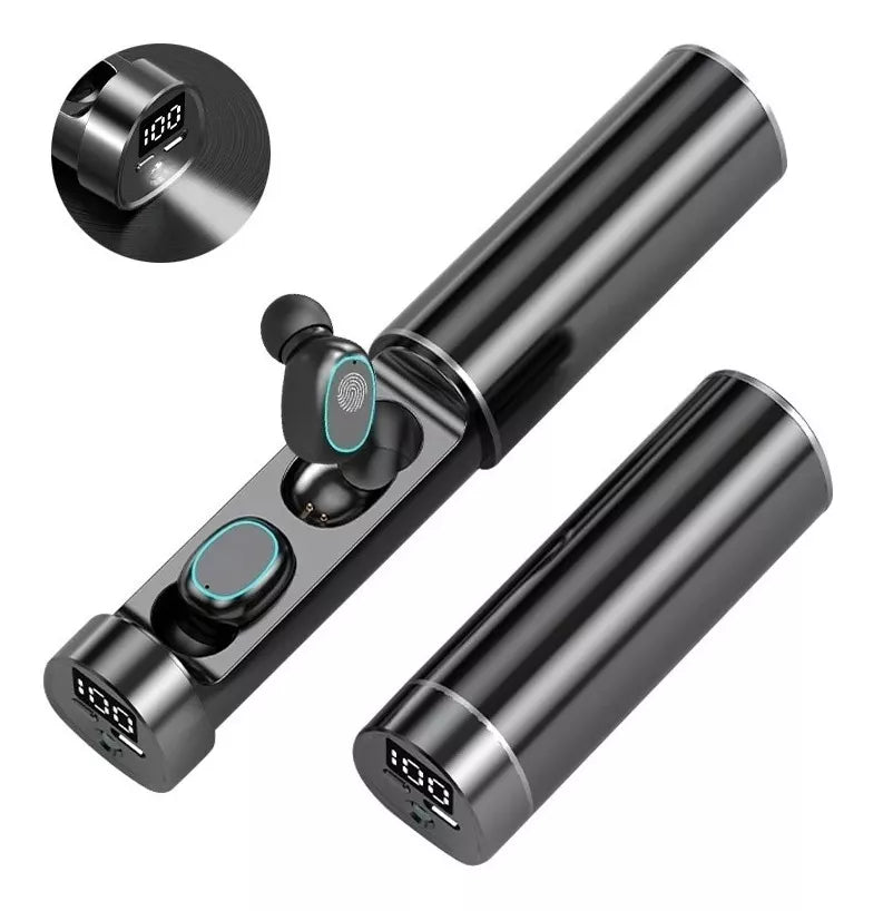 Audífonos Inalámbricos Bluetooth 5.0 - Sonido Estéreo, Manos Libres, LED y Resistencia al Agua - Negro