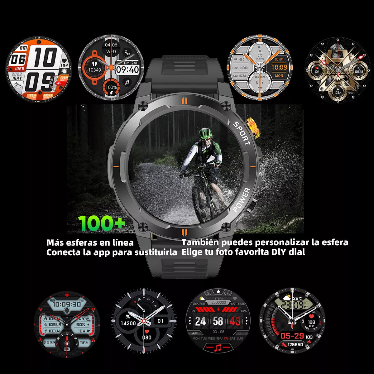 Smartwatch Deportivo 1.52" con Monitoreo de Frecuencia Cardíaca, Oxígeno en Sangre y Llamadas Bluetooth