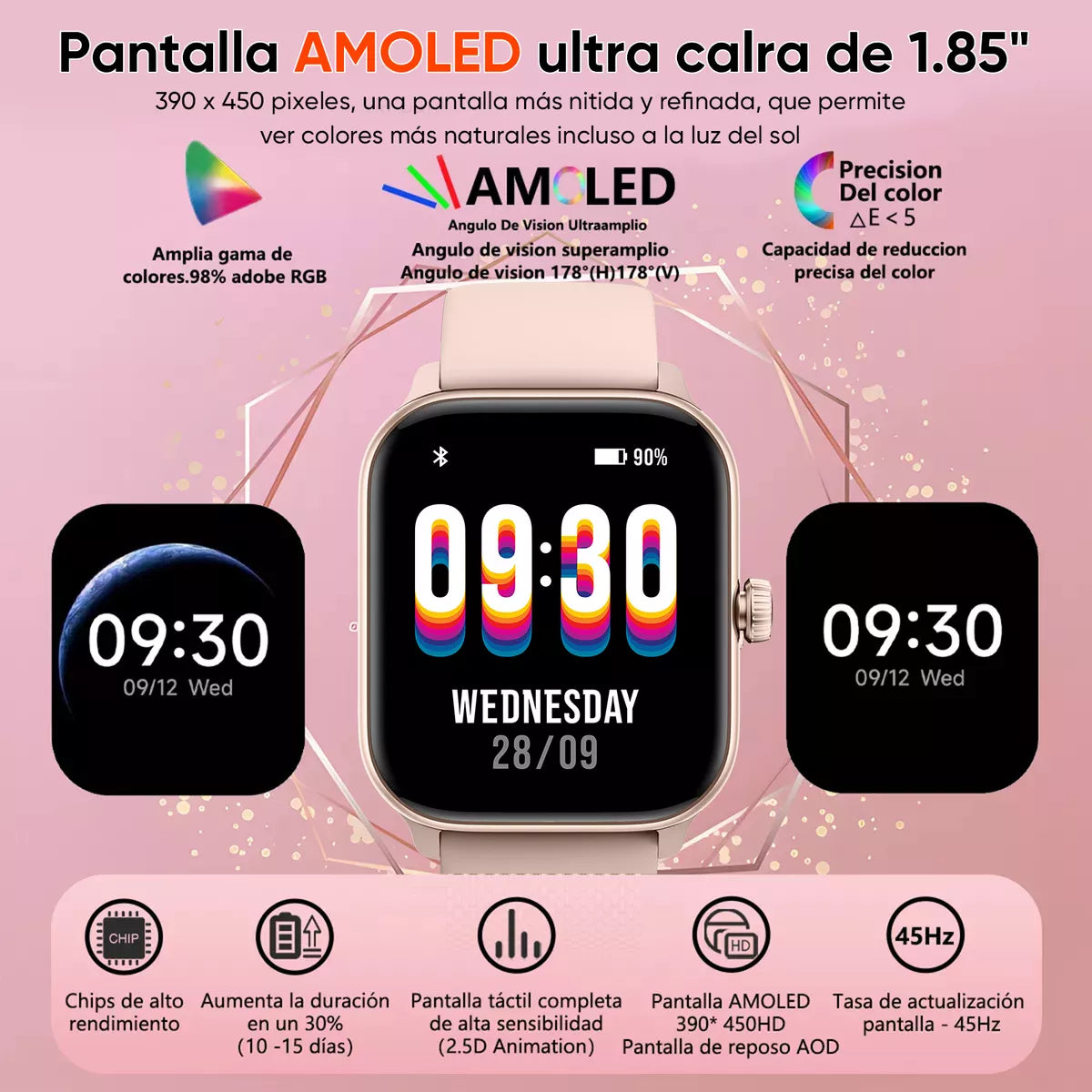 Smartwatch 1.85'' Reloj Inteligente AMOLED con Bluetooth y Alexa – Características del Producto