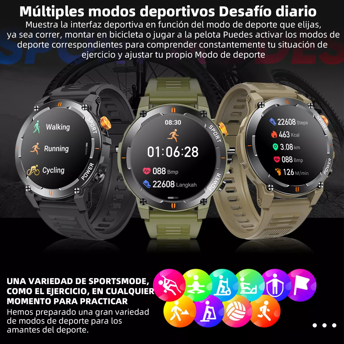 Smartwatch Deportivo con Llamadas Bluetooth, Monitoreo de Salud y Notificaciones BEIGE