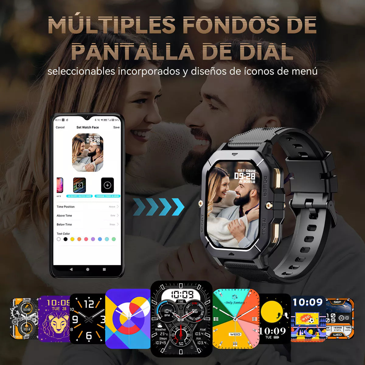Smartwatch Cubot C28 2.02” HD Llamadas Bluetooth Resistente al Agua