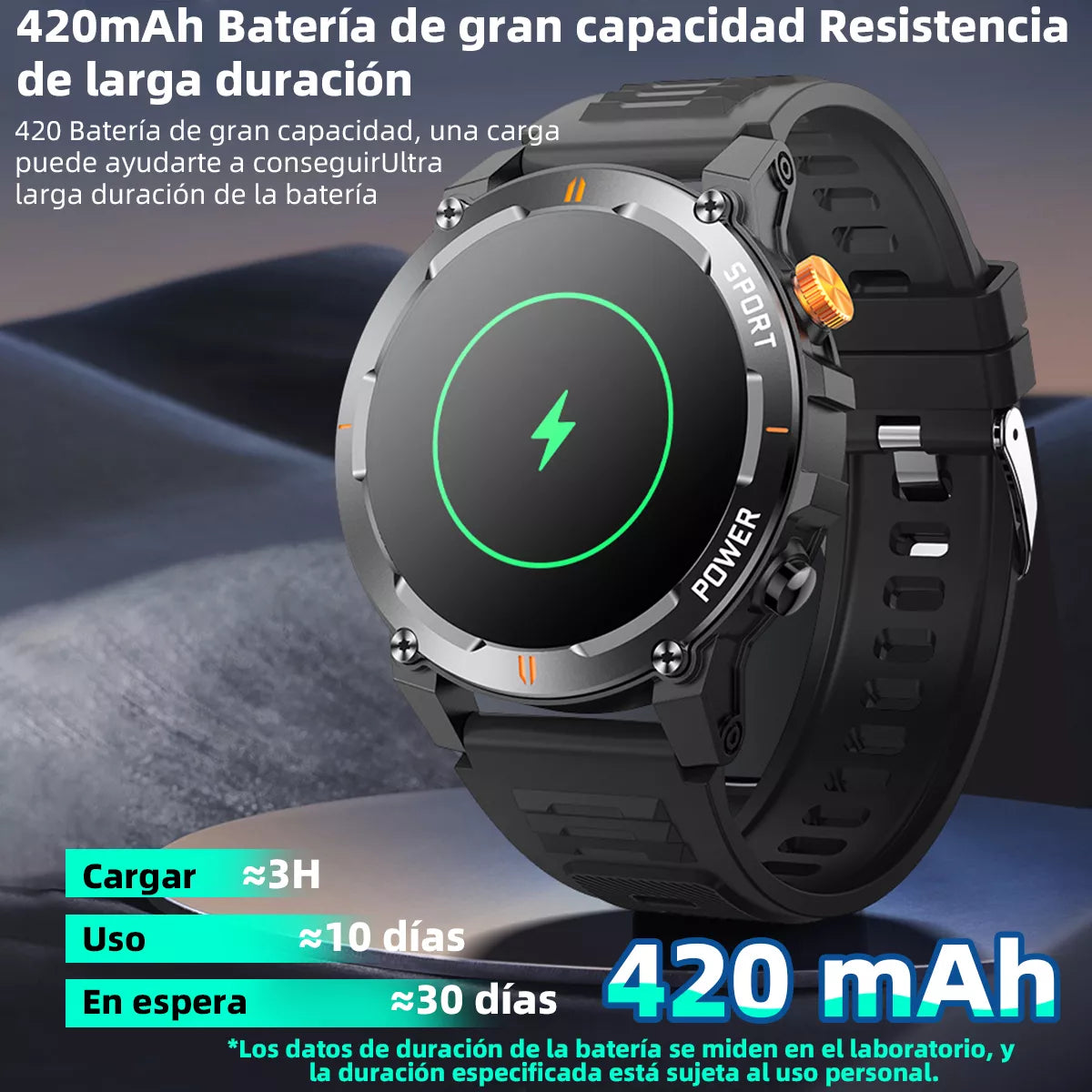 Smartwatch Deportivo 1.52" con Monitoreo de Frecuencia Cardíaca, Oxígeno en Sangre y Llamadas Bluetooth