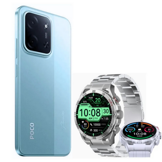 Xiaomi POCO C85 8GB 256 GB Esmeralda con Smartwatch Filwans GTR Plata