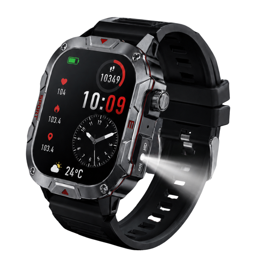 Smartwatch Deportivo HD con Llamadas Bluetooth, Linterna LED y Monitoreo de Actividad