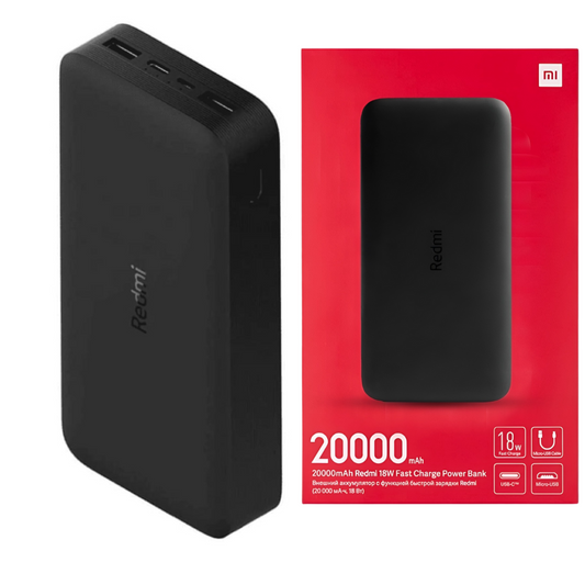 Xiaomi Redmi Power Bank 20000mah Batería Portátil 18W carga rápida