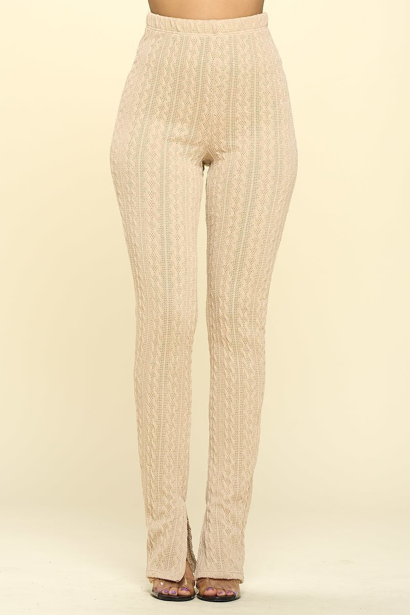 Leggings de punto de tiro alto
