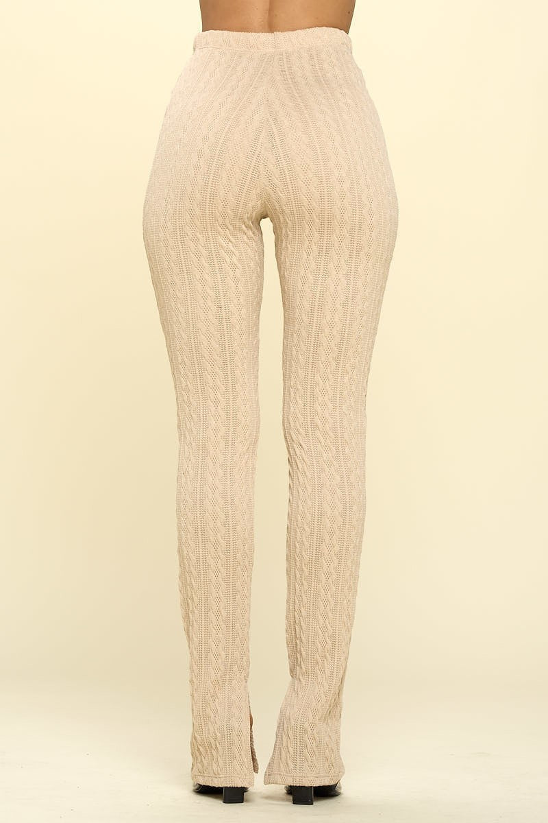 Leggings de punto de tiro alto