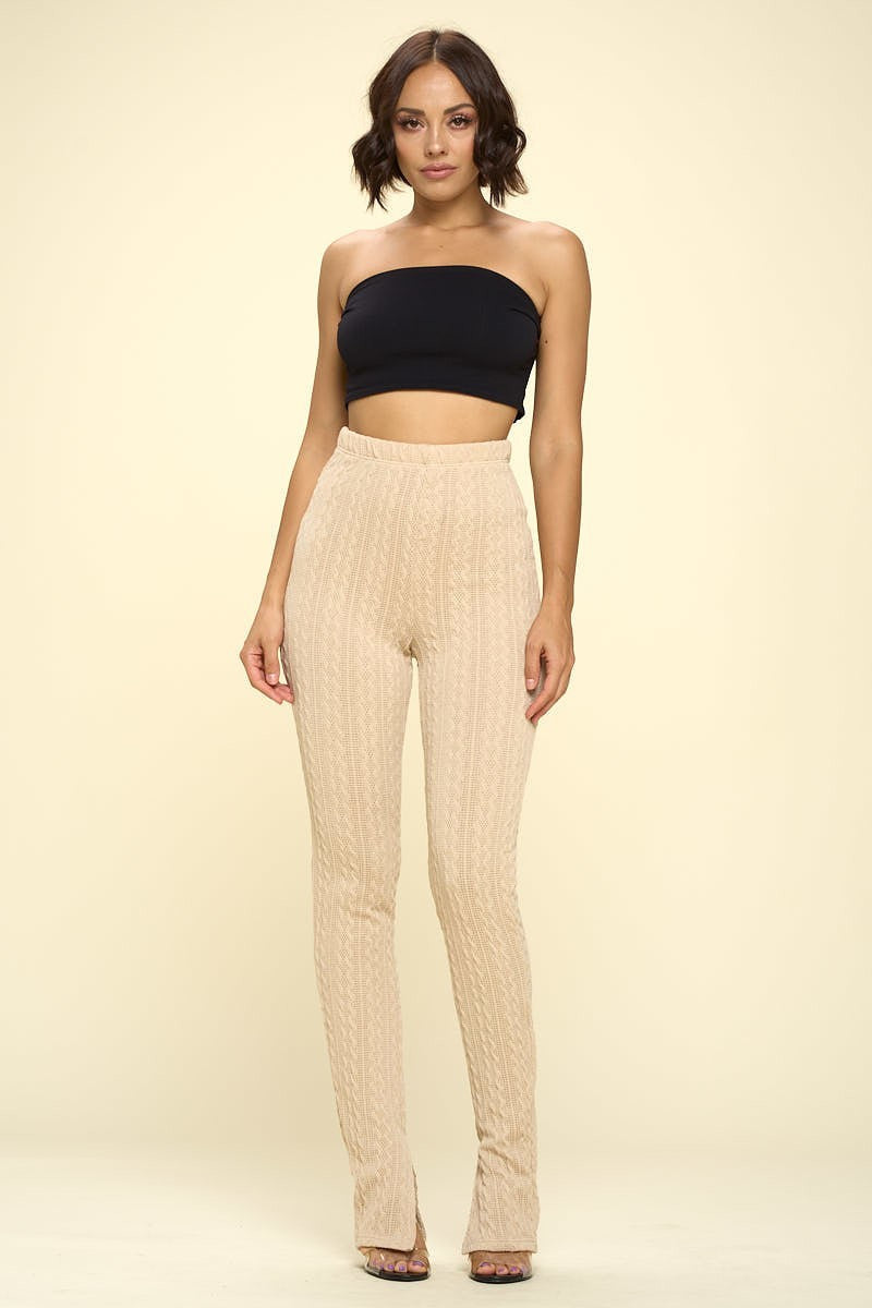 Leggings de punto de tiro alto