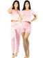 Pijama De 3 Piezas Mujer Pantalon Short Y Playera A Juego