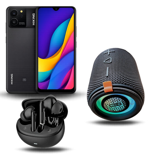Smartphone HIKING A2 4G con Bocina G-TIDE SV-30 y Audífonos Bluetooth L42
