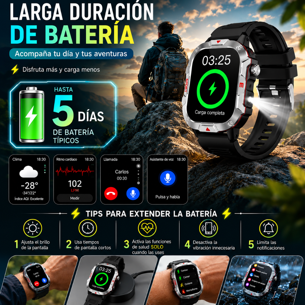 SMARTPHONE DOOGE BLASE 10 PRO ENERGY + SMARTWACTH ESTILO MILITAR+ AUDIFONOS G-TIDE EG22
