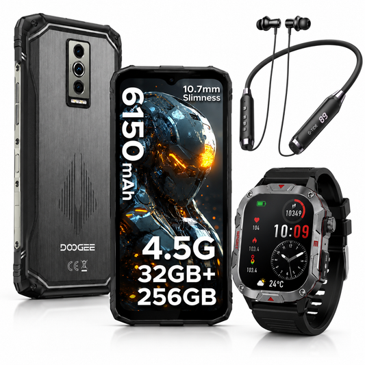 SMARTPHONE DOOGE BLASE 10 PRO ENERGY + SMARTWACTH ESTILO MILITAR+ AUDIFONOS G-TIDE EG22