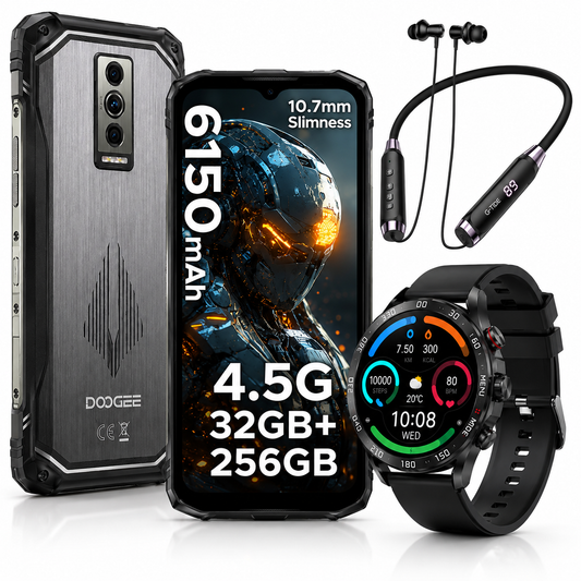 SMARTPHONE DOOGE BLASE 10 PRO ENERGY+SMARTWACTH FILWANS GTR (NEGRO)+ AUDIFONOS G-TIDE EG22