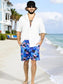 Traje de Baño Hombre Estampado Trajes de Baño de Playa de Secado Rápido con Forro de Mallas, Bañador Corto para Playa, Natación o Piscina