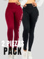 Pack de 2 Leggings Casuales de Mujer de Yoga para Dama y Cintura Alta Pantalones Ajustados con Control de Abdomen no transparentan