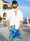 Traje de Baño Hombre Estampado Trajes de Baño de Playa de Secado Rápido con Forro de Mallas, Bañador Corto para Playa, Natación o Piscina