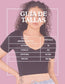 MALABIS Playera Mujer Casual Crop Top Stretch Cómoda Blusa Corta