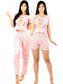 Pijama De 3 Piezas Mujer Pantalon Short Y Playera A Juego