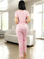 Pijama De 3 Piezas Mujer Pantalon Short Y Playera A Juego