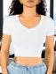 MALABIS Playera Mujer Casual Crop Top Stretch Cómoda Blusa Corta