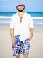 Traje de Baño Hombre Estampado Trajes de Baño de Playa de Secado Rápido con Forro de Mallas, Bañador Corto para Playa, Natación o Piscina
