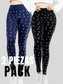Set De 2 Leggings Casual o Deportivos De Cintura Alta De Mujer En Color Sólido